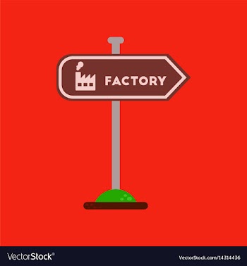 Flat icon on background sign factory vector image