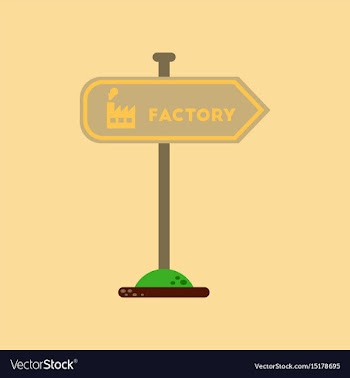 Flat icon on background sign factory vector image