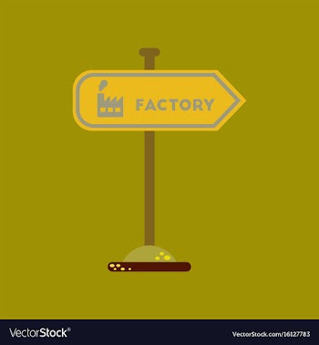 Flat icon on background sign factory vector image