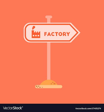 Flat icon on background sign factory vector image