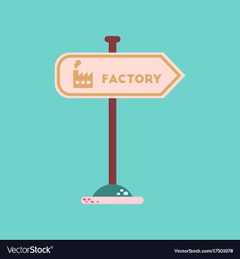 Flat icon on background sign factory vector image