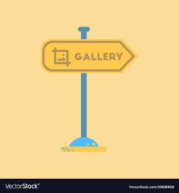 Flat icon on background sign gallery vector image