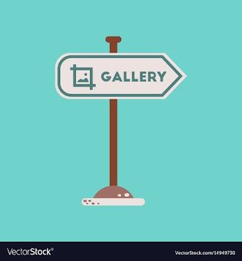 Flat icon on background sign gallery vector image