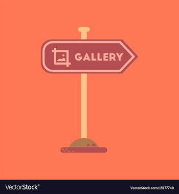 Flat icon on background sign gallery vector image