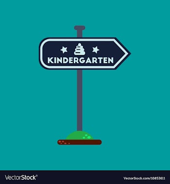 Flat icon on background sign kindergarten vector image