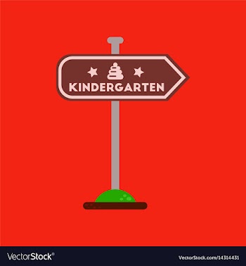 Flat icon on background sign kindergarten vector image