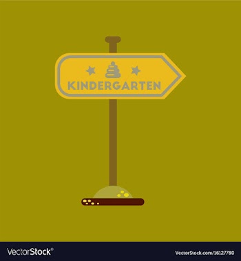 Flat icon on background sign kindergarten vector image