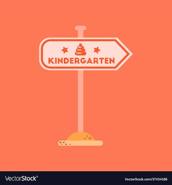 Flat icon on background sign kindergarten vector image