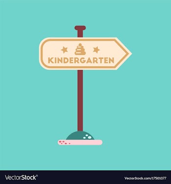Flat icon on background sign kindergarten vector image