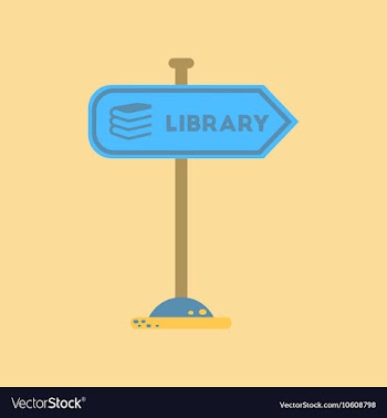 Flat icon on background sign library vector image