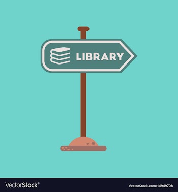 Flat icon on background sign library vector image
