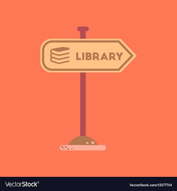 Flat icon on background sign library vector image