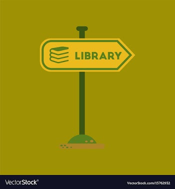Flat icon on background sign library vector image
