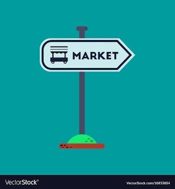 Flat icon on background sign of market vector image