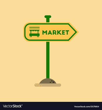 Flat icon on background sign of market vector image