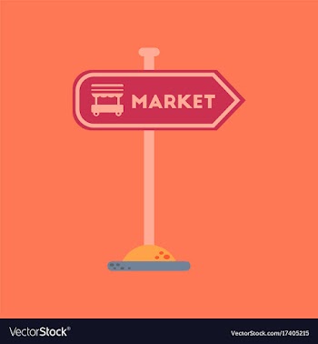 Flat icon on background sign of market vector image