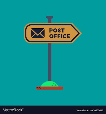Flat icon on background sign post office vector image
