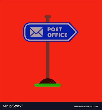 Flat icon on background sign post office vector image