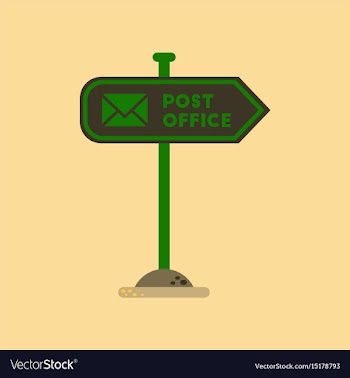 Flat icon on background sign post office vector image