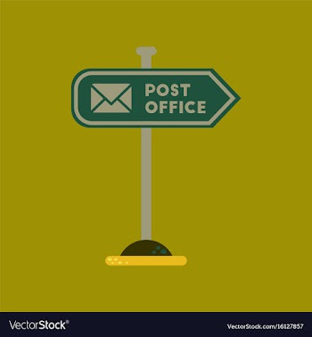 Flat icon on background sign post office vector image