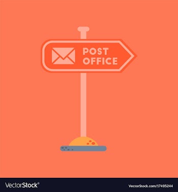 Flat icon on background sign post office vector image