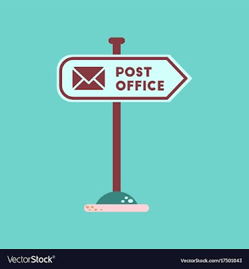 Flat icon on background sign post office vector image
