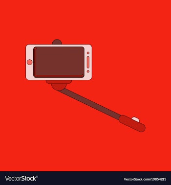 Flat icon on background Smartphone selfie stick vector image