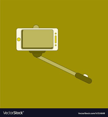 Flat icon on background smartphone selfie stick vector image
