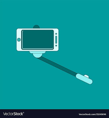Flat icon on background smartphone selfie stick vector image