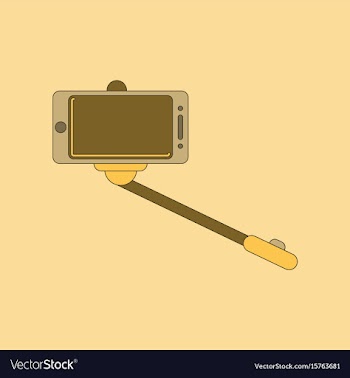 Flat icon on background smartphone selfie stick vector image