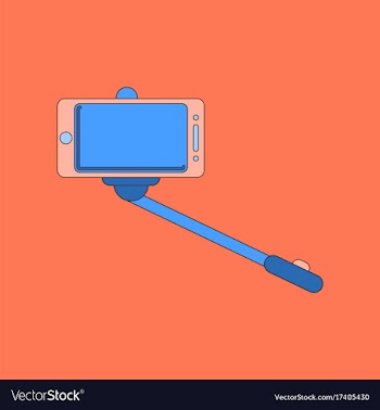 Flat icon on background smartphone selfie stick vector image