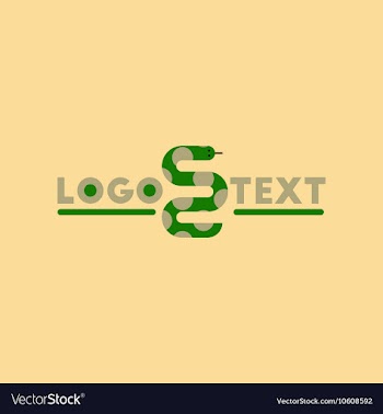 Flat icon on background snake logo vector image