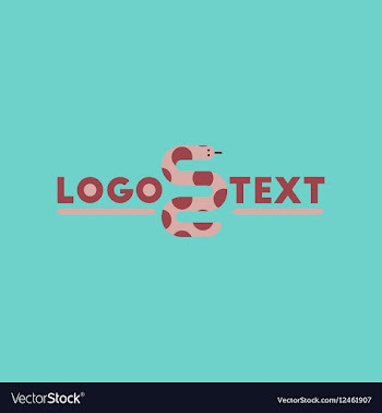 Flat icon on background snake logo vector image
