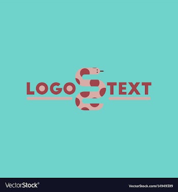Flat icon on background snake logo vector image