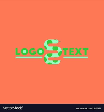 Flat icon on background snake logo vector image