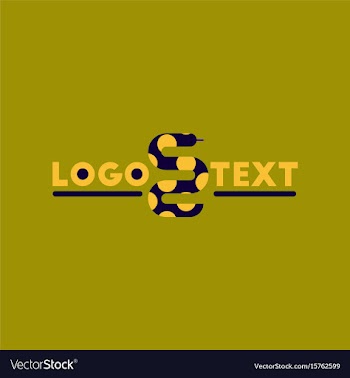 Flat icon on background snake logo vector image