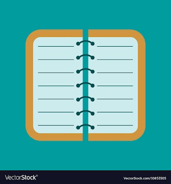 Flat icon on background spiral notepad notebook vector image