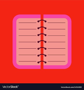 Flat icon on background spiral notepad notebook vector image