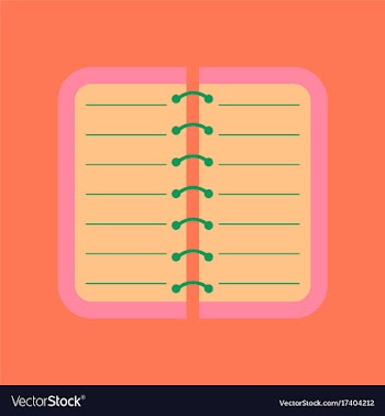 Flat icon on background spiral notepad notebook vector image