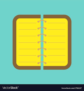 Flat icon on background spiral notepad notebook vector image