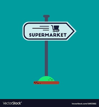 Flat icon on background supermarket sign vector image