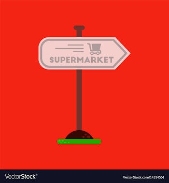 Flat icon on background supermarket sign vector image