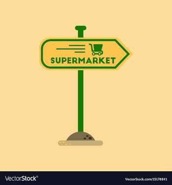 Flat icon on background supermarket sign vector image
