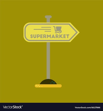 Flat icon on background supermarket sign vector image