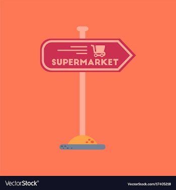 Flat icon on background supermarket sign vector image