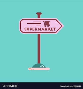 Flat icon on background supermarket sign vector image