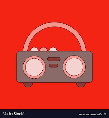 Flat icon on background tape recorder vector image