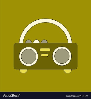Flat icon on background tape recorder vector image