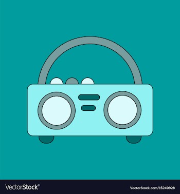 Flat icon on background tape recorder vector image