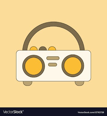 Flat icon on background tape recorder vector image